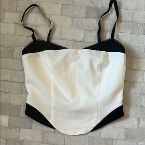 Chic Black and White Bustier Top